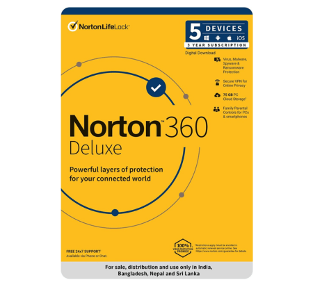 Norton 360 Deluxe 5 devices 3 Years